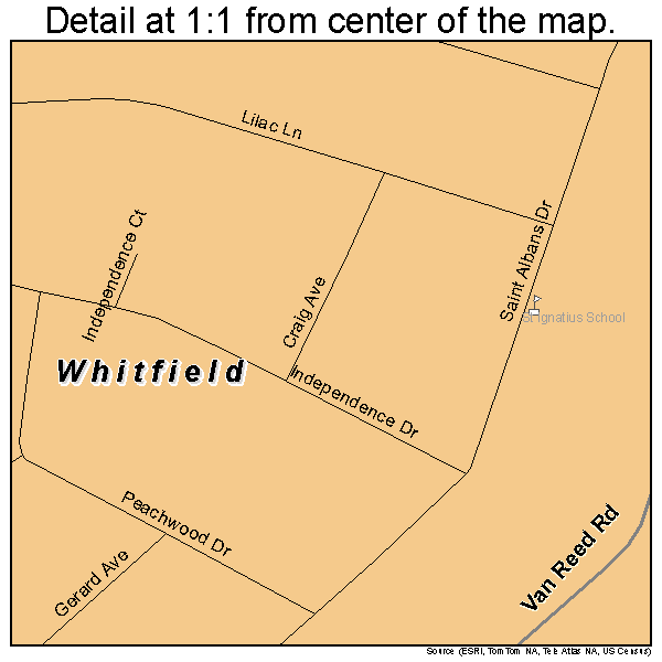 Whitfield, Pennsylvania road map detail