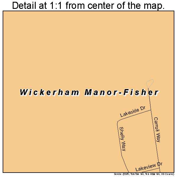 Wickerham Manor-Fisher, Pennsylvania road map detail