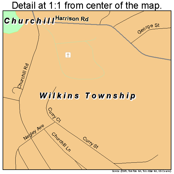 Wilkins Township, Pennsylvania road map detail