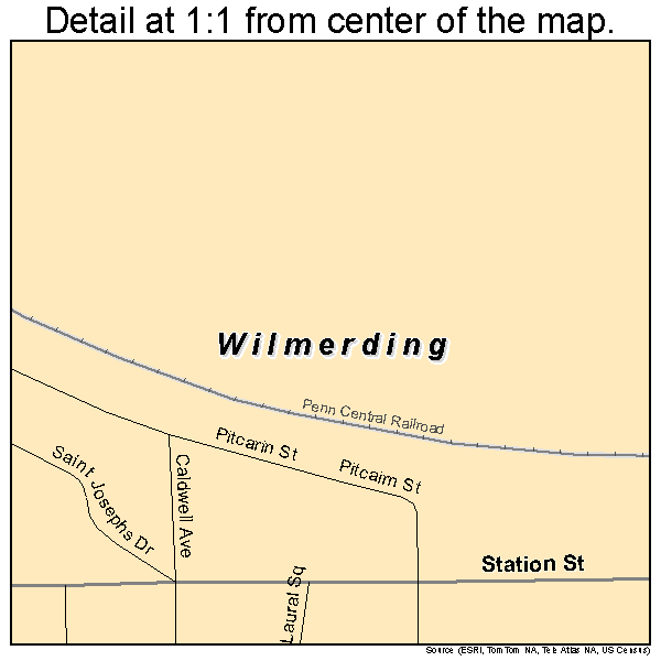 Wilmerding, Pennsylvania road map detail