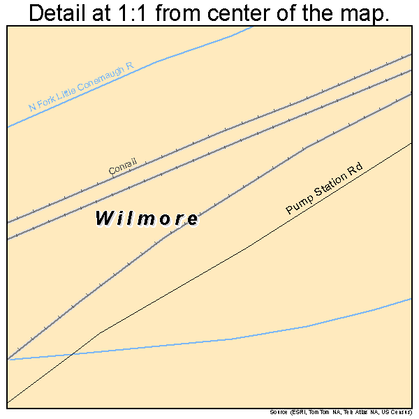 Wilmore, Pennsylvania road map detail
