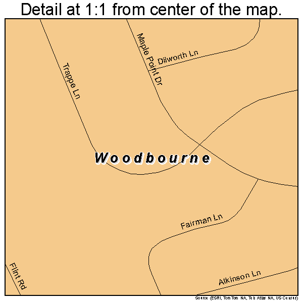 Woodbourne, Pennsylvania road map detail