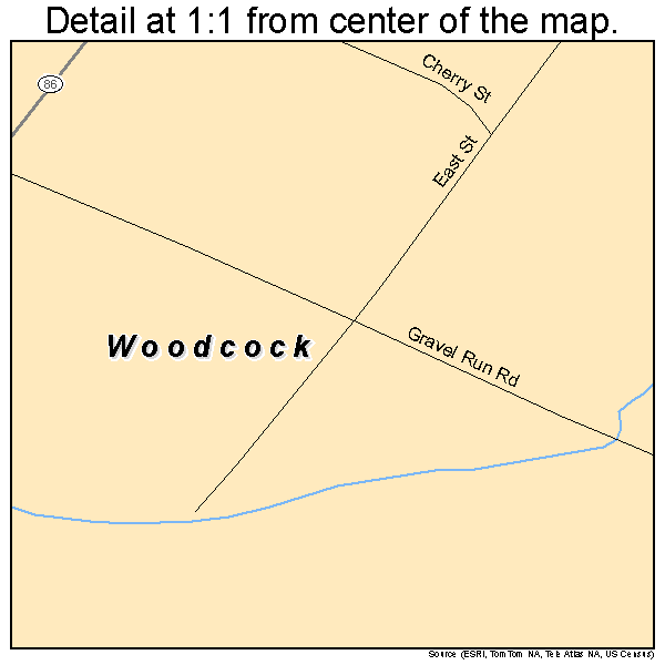 Woodcock, Pennsylvania road map detail