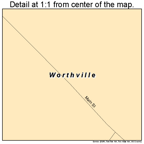 Worthville, Pennsylvania road map detail