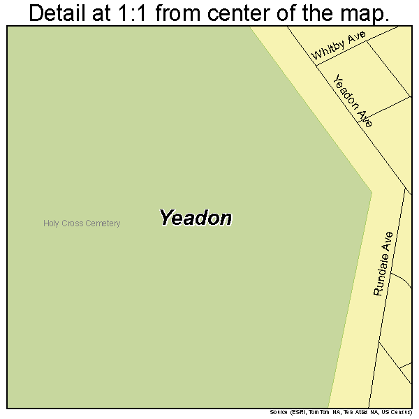 Yeadon, Pennsylvania road map detail