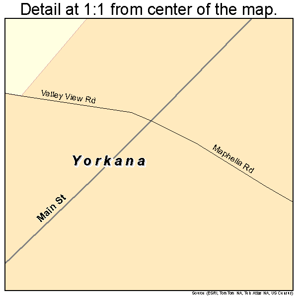 Yorkana, Pennsylvania road map detail