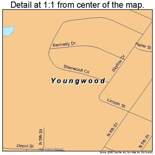 Youngwood, Pennsylvania road map detail