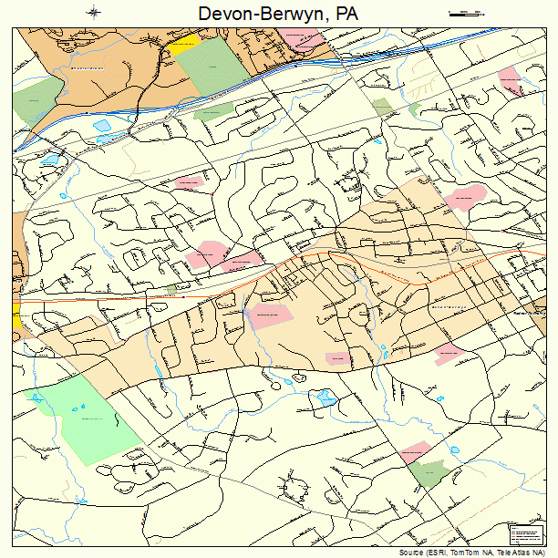 Devon-Berwyn, PA street map