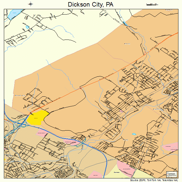Dickson City, PA street map