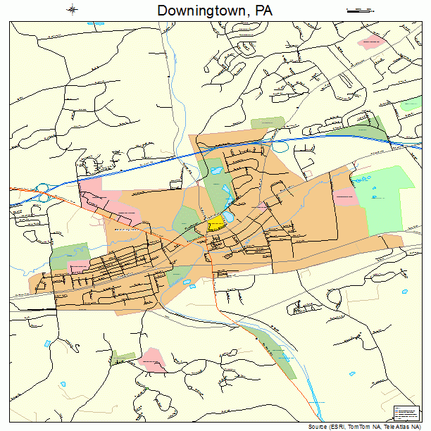 Downingtown, PA street map