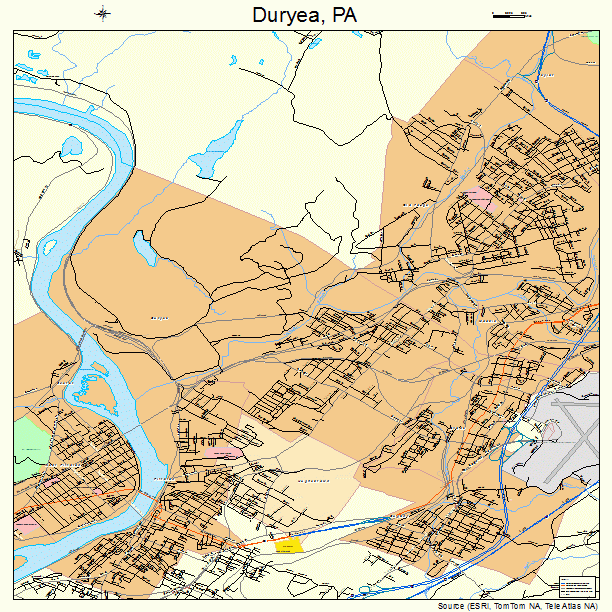 Duryea, PA street map