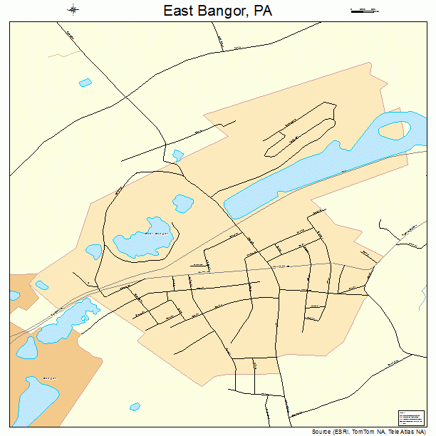 East Bangor Pennsylvania Street Map 4220776