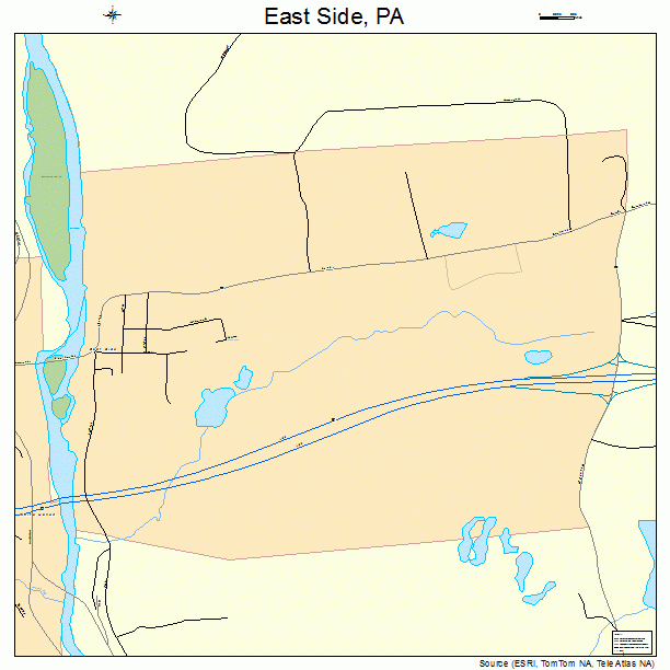 East Side, PA street map