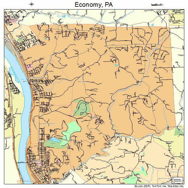 Economy, PA street map