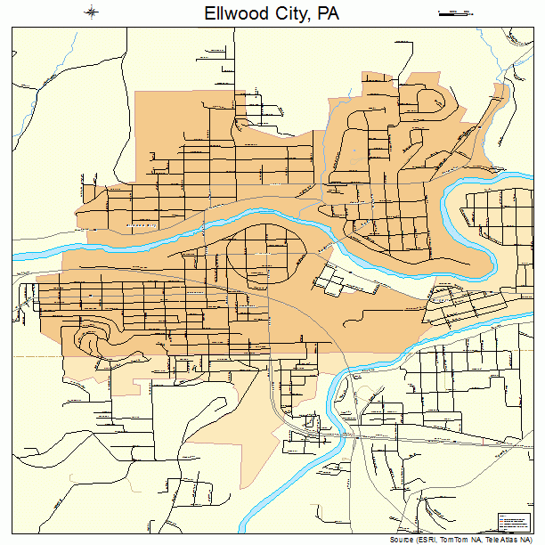 Ellwood City, PA street map