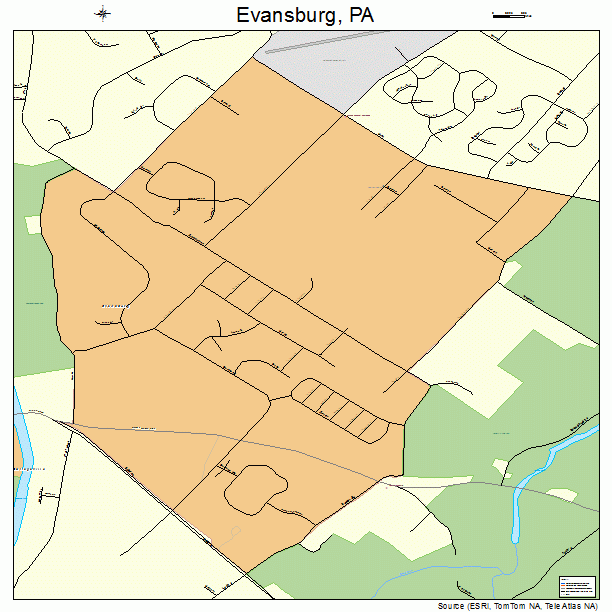 Evansburg, PA street map