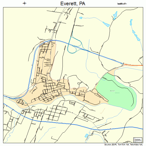 Everett, PA street map
