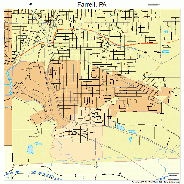 Farrell, PA street map