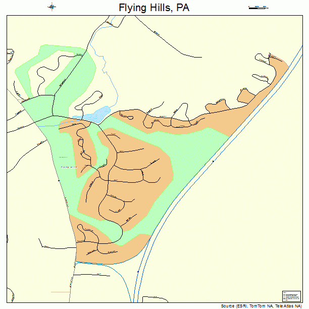 Flying Hills, PA street map