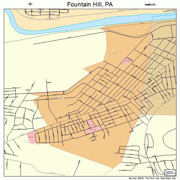 Fountain Hill, PA street map