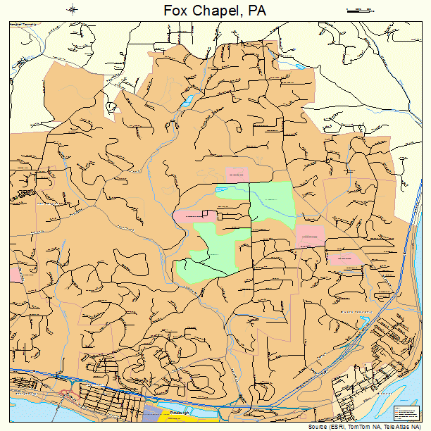 Fox Chapel, PA street map