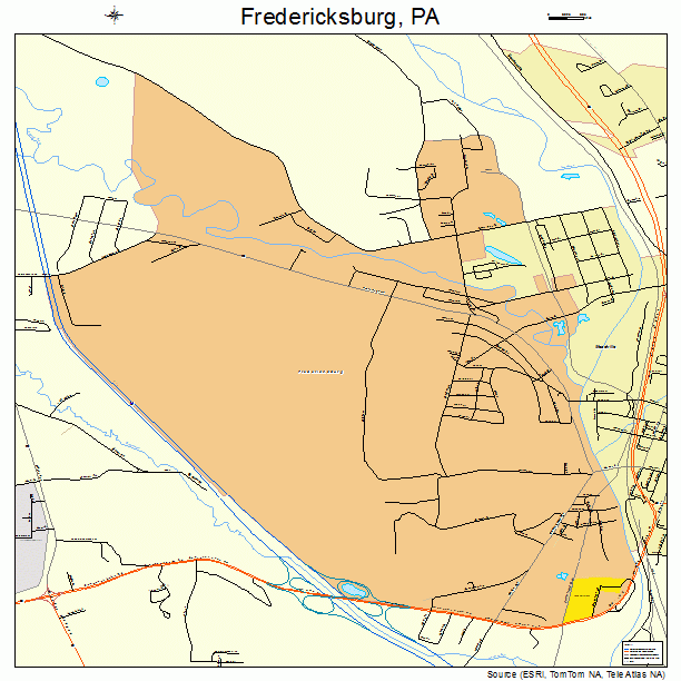 Fredericksburg, PA street map