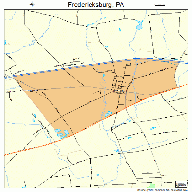 Fredericksburg, PA street map