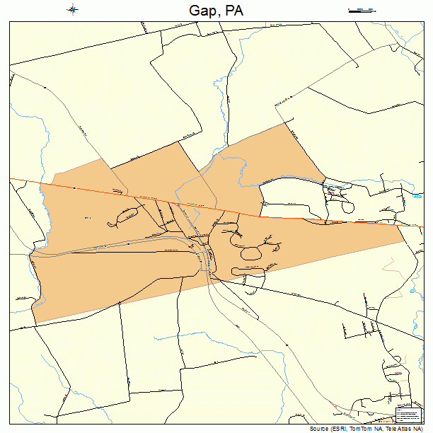 Gap, PA street map