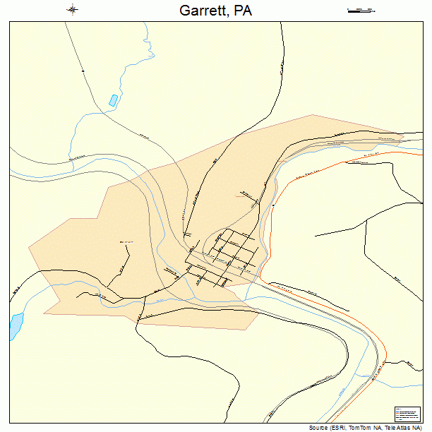 Garrett, PA street map