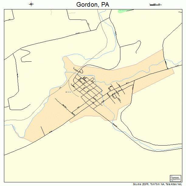 Gordon, PA street map