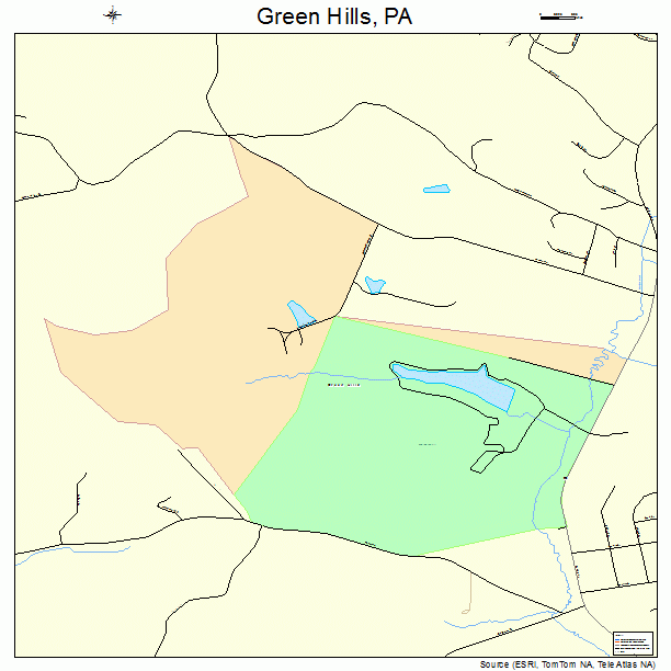 Green Hills, PA street map