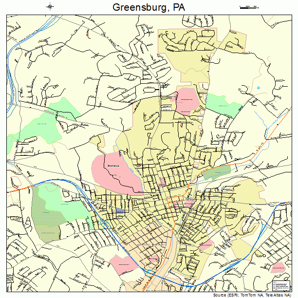 Greensburg, PA street map