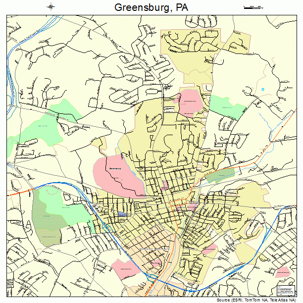 Map Of Downtown Greensburg PA