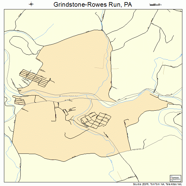 Grindstone-Rowes Run, PA street map