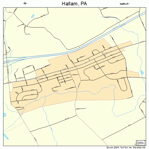Hallam, PA street map