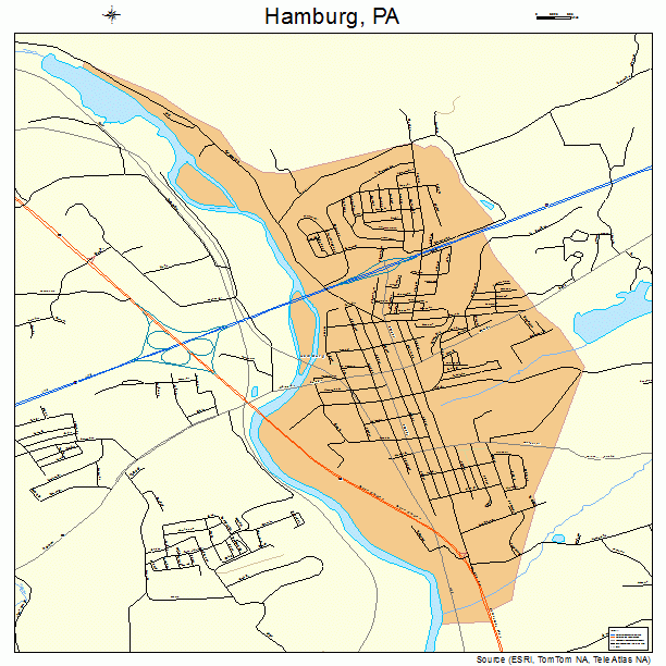 Hamburg, PA street map