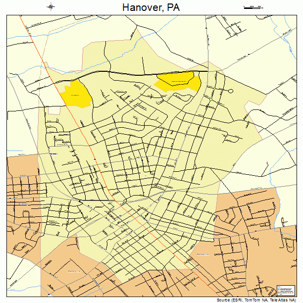 Hanover, PA street map