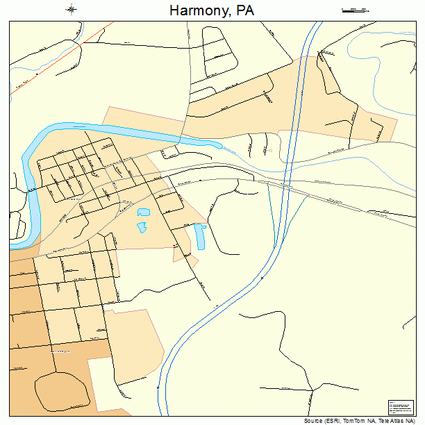 Harmony, PA street map