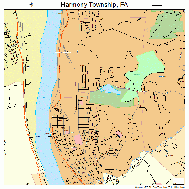 Harmony Township, PA street map