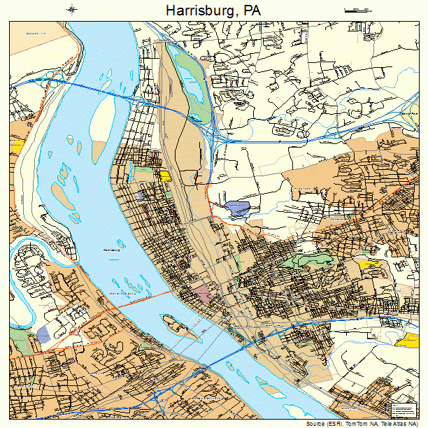 Harrisburg, PA street map