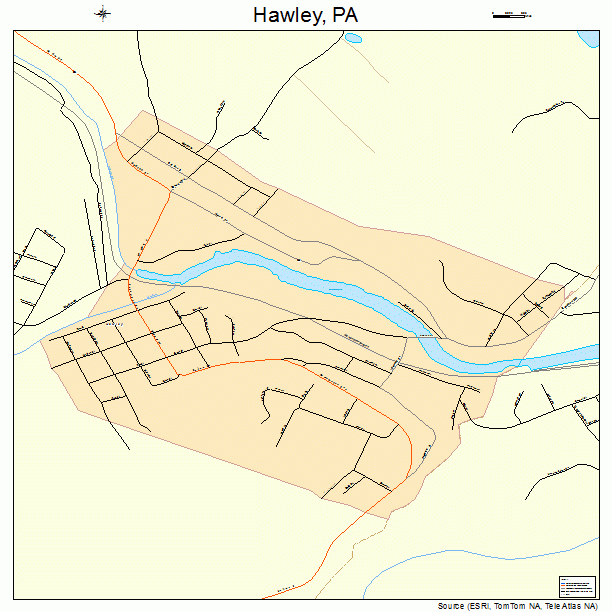 Hawley, PA street map