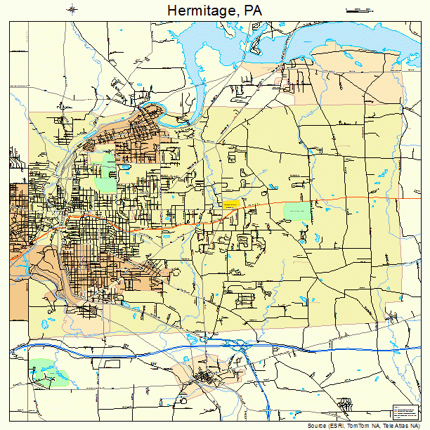 Hermitage, PA street map