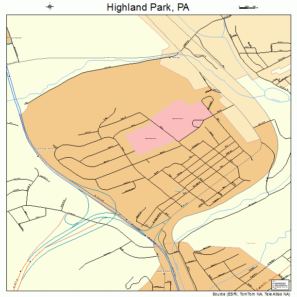 Highland Park, PA street map