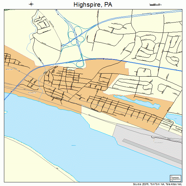 Highspire, PA street map