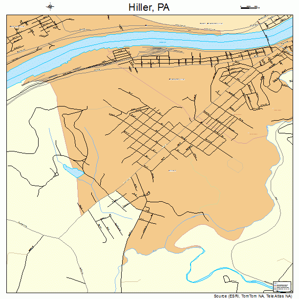 Hiller, PA street map