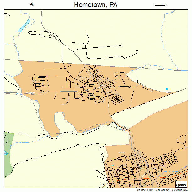Hometown, PA street map