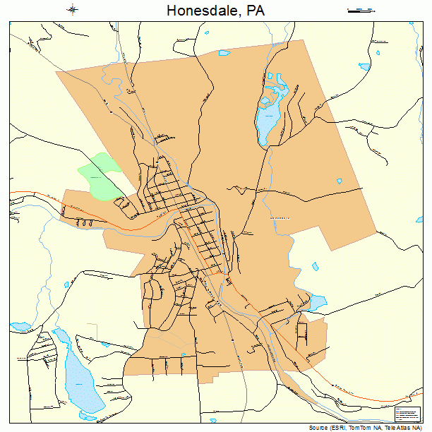 Honesdale, PA street map