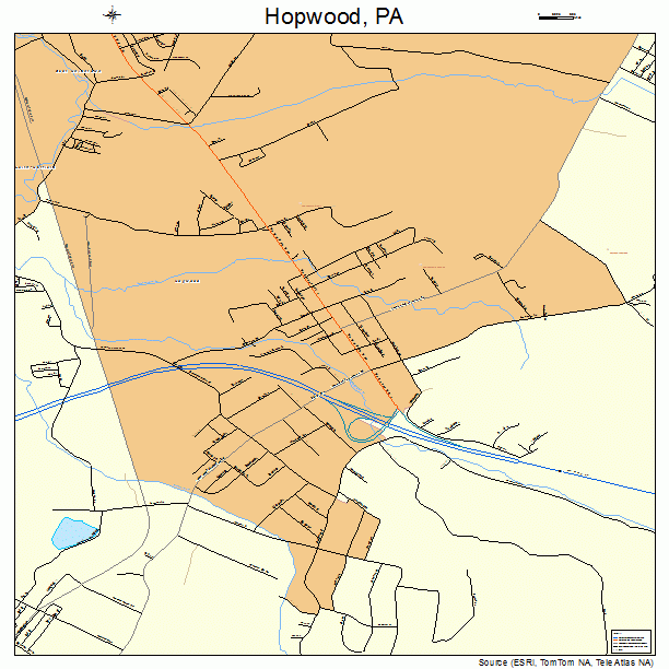 Hopwood, PA street map