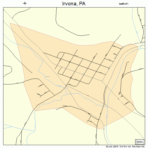 Irvona, PA street map