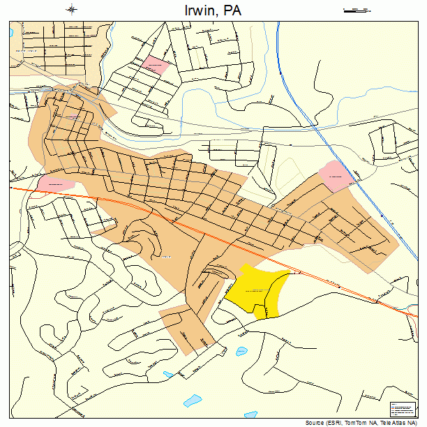 Irwin, PA street map